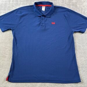 Helly Hansen Polo Shirt Mens XL Blue Short Sleeve Performance Light Outdoor